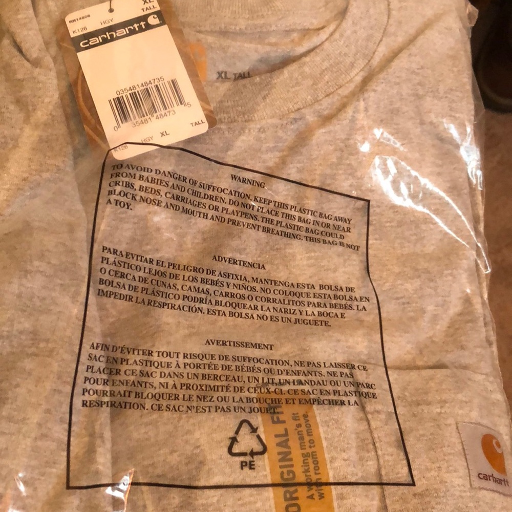 Carhartt grey pocket T-shirt Mens XL TALL